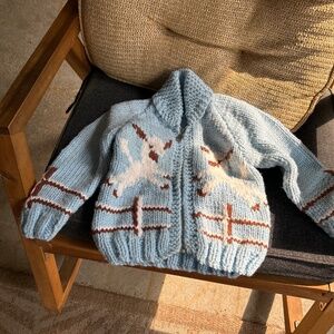 Vintage hand knit baby sweater